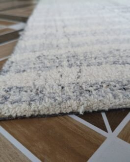 Contemporary Grey & Beige Checkered Area Rug – Soft Modern Carpet for Living Room, Bedroom, and Office (5×7 ft approx.)